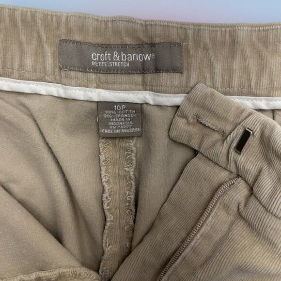 CROFT & BARROW Women’s 10P Beige Corduroy Jeans - Picture 4 of 4